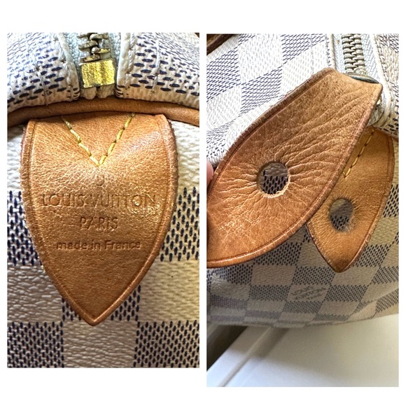 LOUIS VUITTON HANDBAG SPEEDY 25 WHITE DAMIER AZUR 🌟 AUTHENTIC 🌟 - Picture 12 of 16